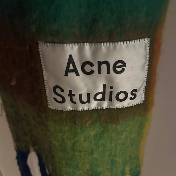 Acne Studios Vibrant Plaid Wool Scarf - Picture 2 of 2